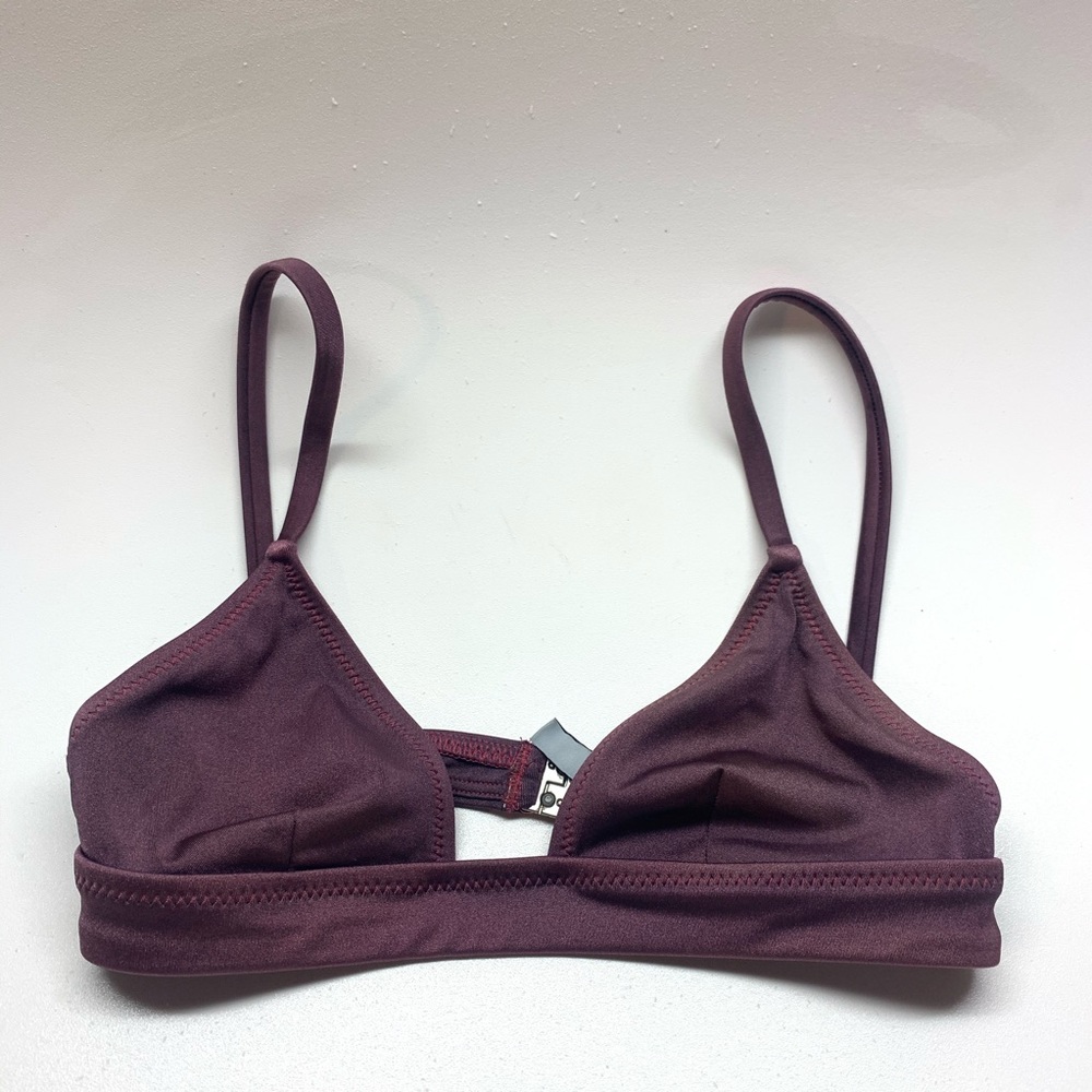 Solid and striped bikini top